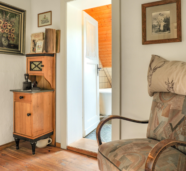 Eingang Bad Zimmer 7, Waldpension Buchholzmühle