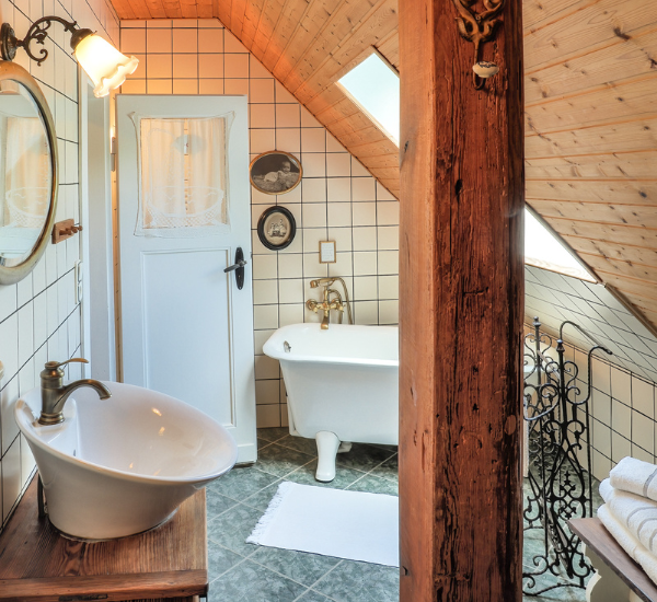 Bad, Zimmer 7, Waldpension Buchholzmühle